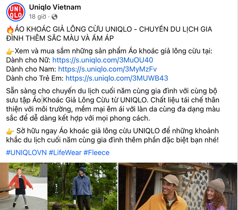 Mẫu content ra mắt sản phẩm thời trang