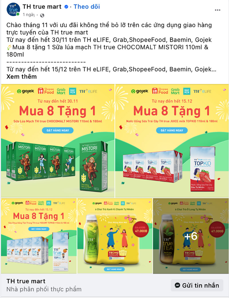 Mẫu content quảng cáo Facebook sử dụng nút kêu gọi hành động