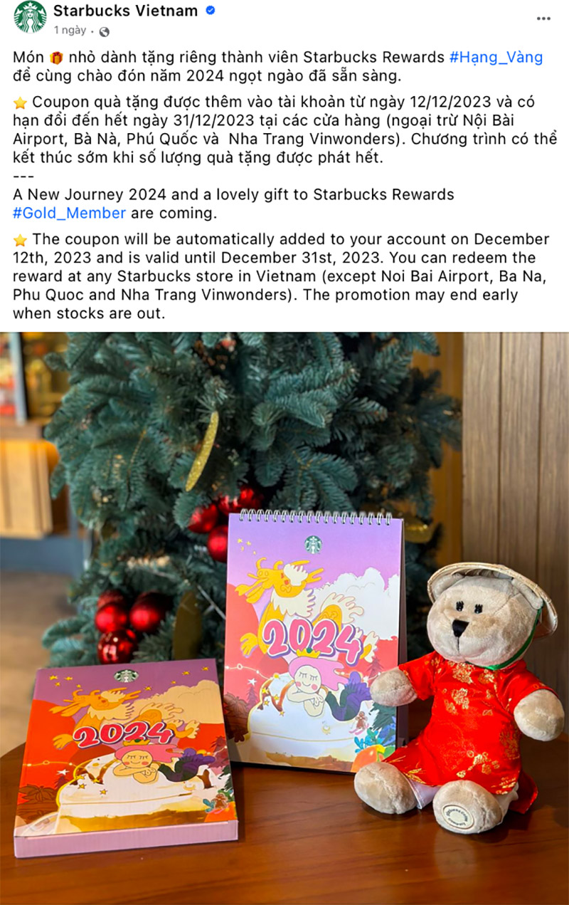 Chương trình tích điểm đổi quà của Starbucks 