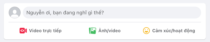 Vùng tạo bài viết trên Facebook