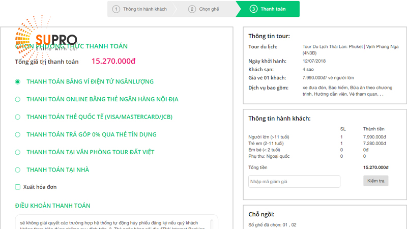 Đặt tour là tính năng quan trọng nhất của website du lịch