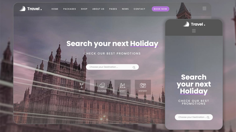 Mẫu thiết kế website du lịch Love travel trên WordPress