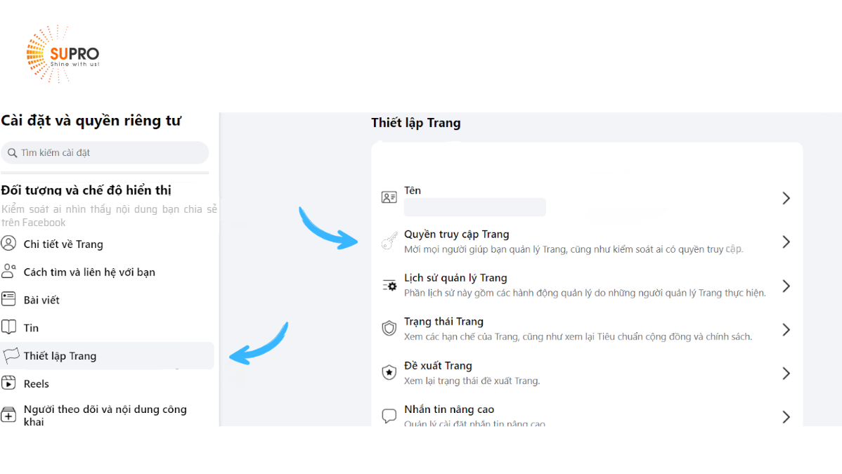 Giao diện phân quyền người dùng trong Business Manager